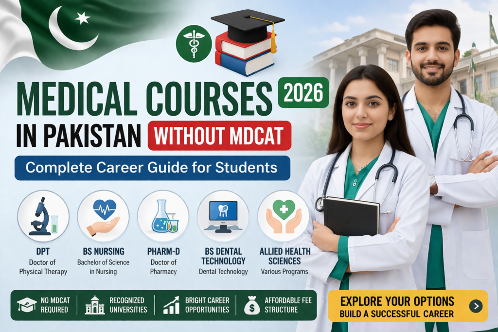 Medical courses in Pakistan available without MCAT requirements, highlighting alternative pathways for aspiring students.
