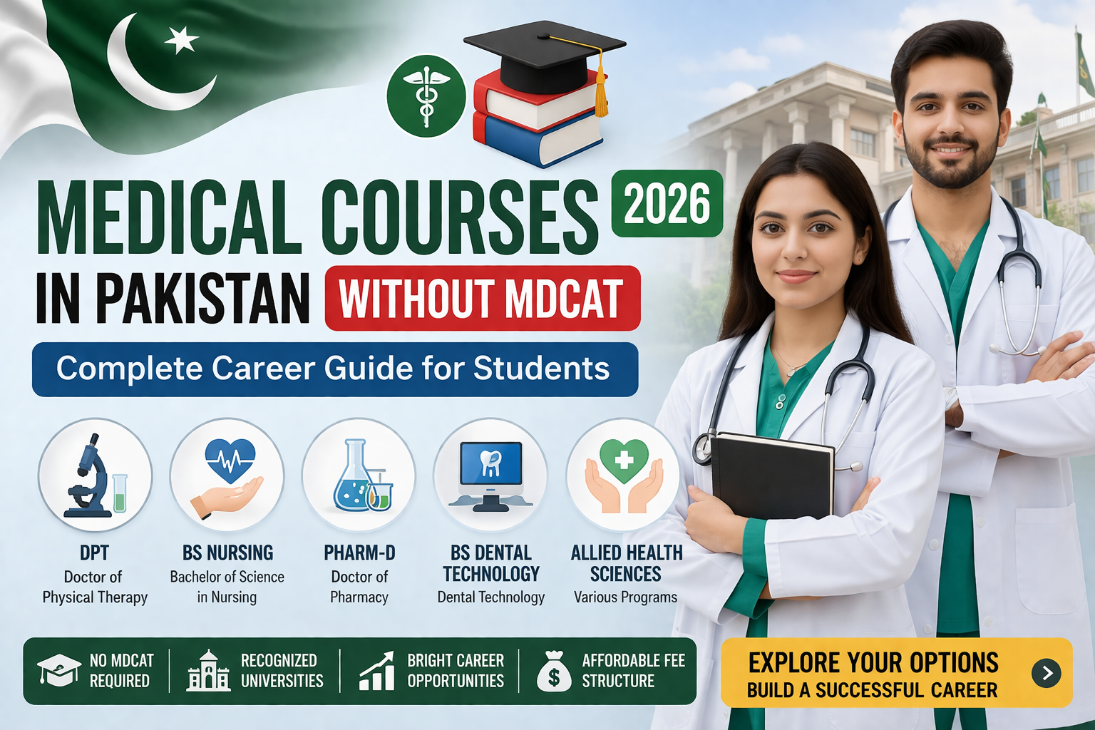 Medical courses in Pakistan available without MCAT requirements, highlighting alternative pathways for aspiring students.