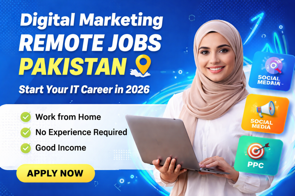 Remote digital marketing job advertisement.