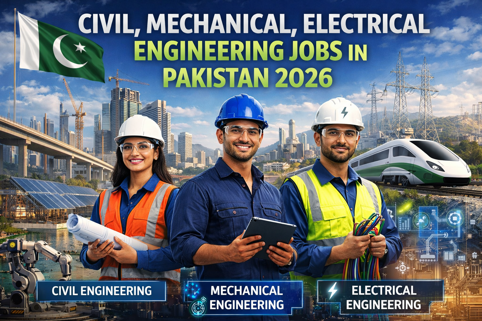 . Overview of civil, mechanical, and electrical engineering job opportunities in Pakistan during 2020.